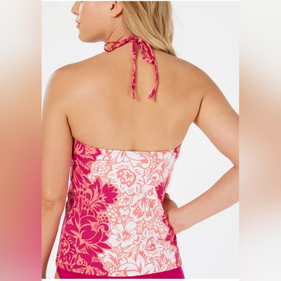 Ralph Lauren Womens Size 6 Pink Coral Tropical Hawaiian Floral Tankini Swimsuit - Picture 2 of 10